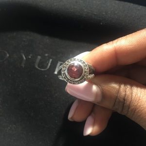 David Yurman Cerise Pink Tourmaline Diamond Ring